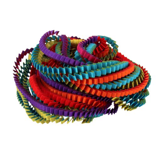 Multicoloured pleat satin necklace